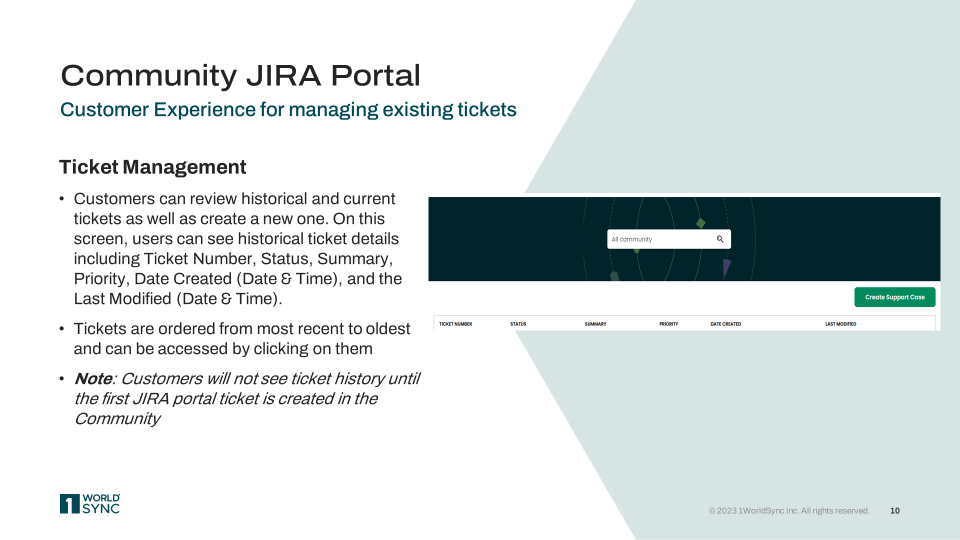 New: Customers Can Create & Manage Tickets in Comm... - 1WorldSync ...