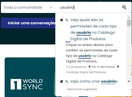 Como usar a Comunidade Syndigo Brasil - 1WorldSync Customer Community